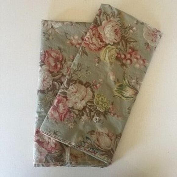 Vtg Ralph Lauren Charlotte Floral Standard Pillowcases Pair Roses Cottage Core - Picture 2 of 4